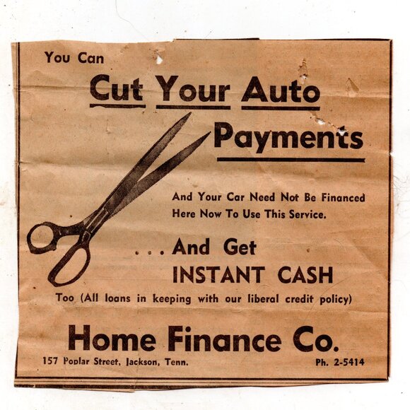 Vintage 1960s Newspaper Classified Ad For Personal Finance Company - Picture 1 of 1